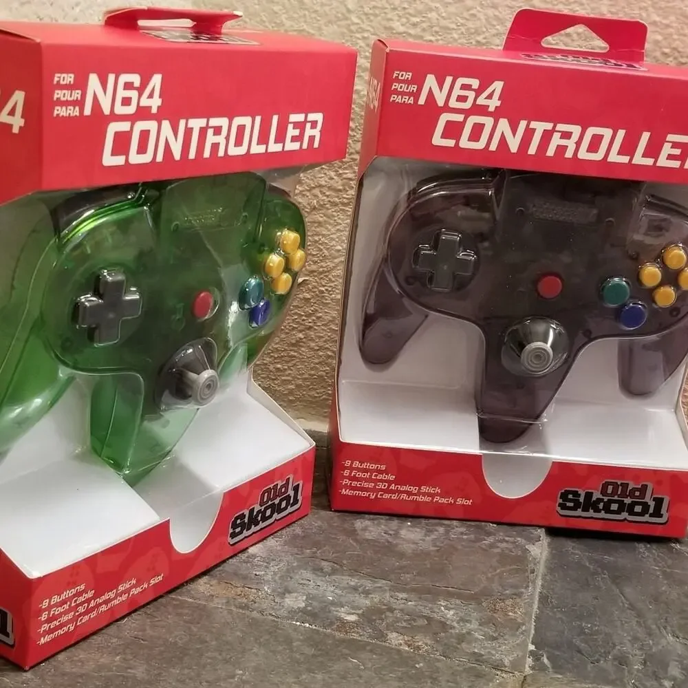 2 N64 Controllers - Jungle Green & Atomic Purple (NEW) - Nintendo64 - Funtastic